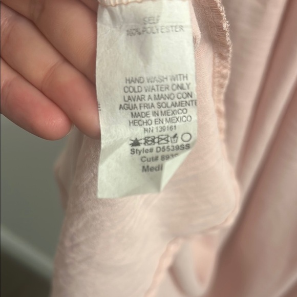 Beeson River Blush Pink Short Sleeve Smocked Maxi Dress Size M - Picture 7 of 7